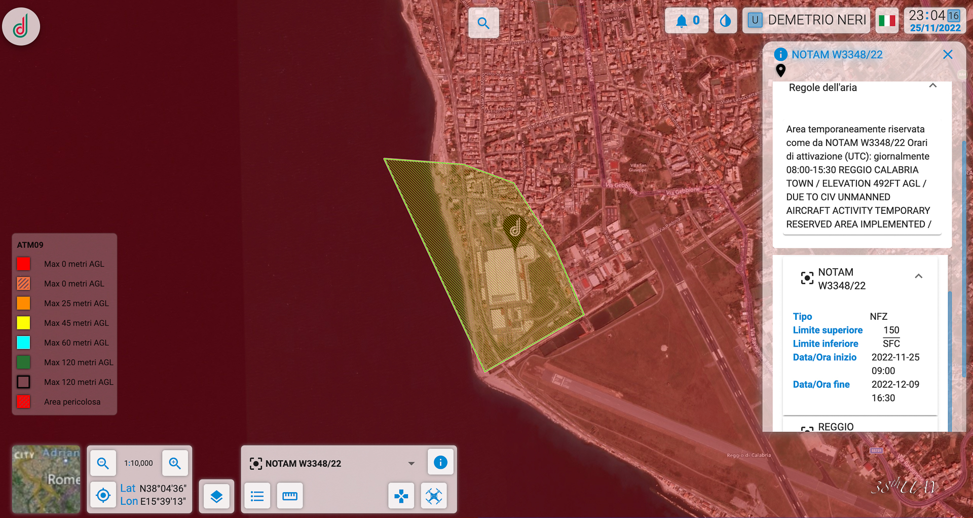 volare con drone reggio calabria ispezioni atz